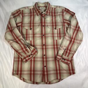 Filson Casual Button Down Shirt in Red and Cream Plaid